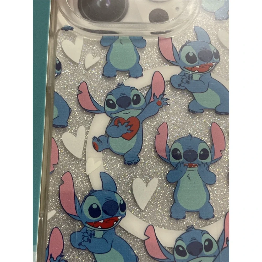 New Disney Stitch iPhone 16 pro max Phone Case‎ Valentine Day Gift hearts kisses